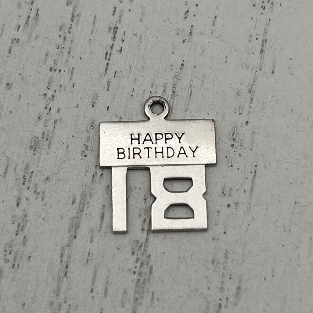 Vintage Wells Sterling Silver Handmade 925 Happy 19 Birthday Charm